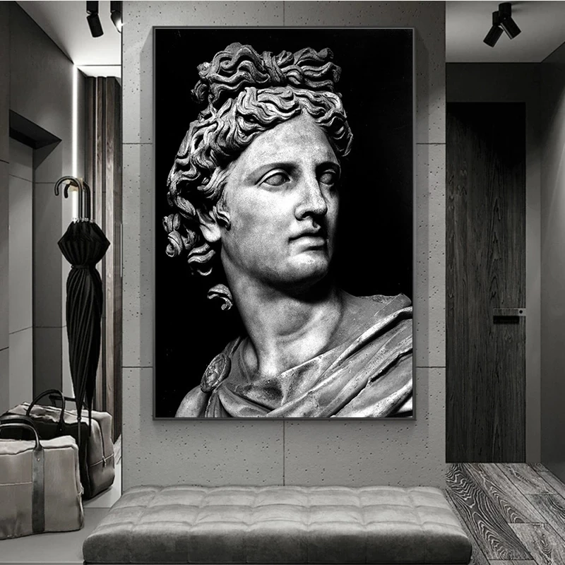 

Nordic Black and White David Head Sculpture Posters And Prints Wall Art Canvas Paintings Pictures Living Room Home Decoration