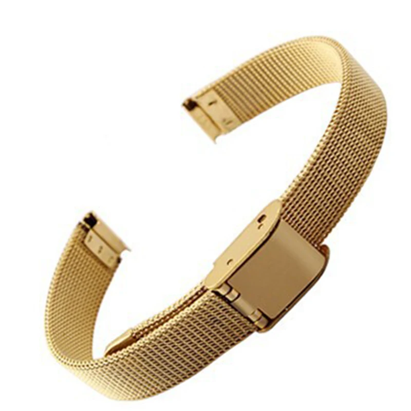 small Milan mesh stainless steel watchband for fossil child gril‘s bracelet straps 6mm 8mm 10mm 12mm silver gold gold