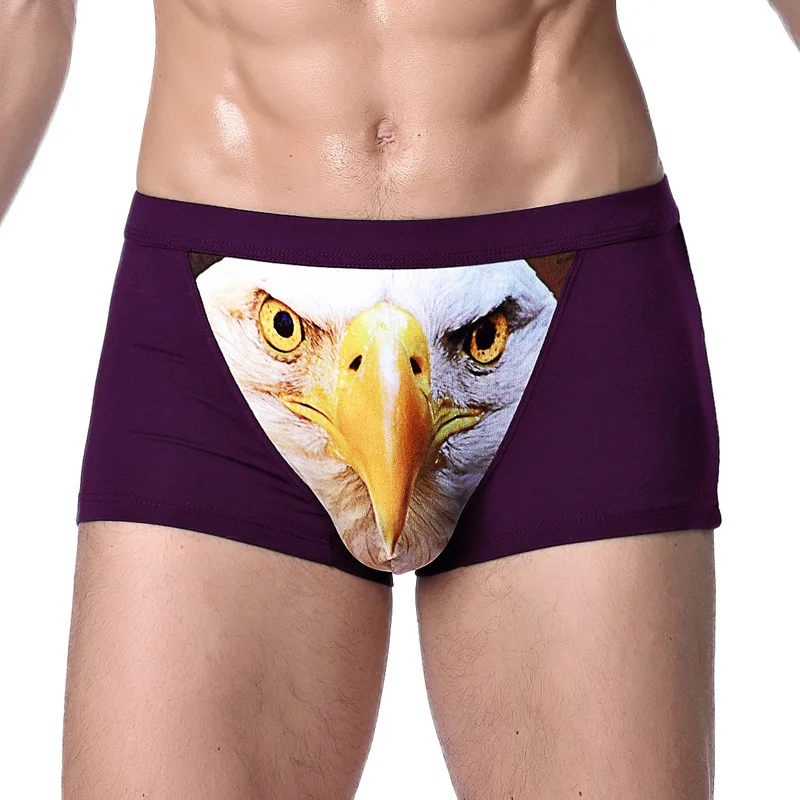 4XL Large Size Male Underwear Funny Cool Underpants Wolf Modal U Convex Underware Men Boxers Comfortable Soft boxer shorts man