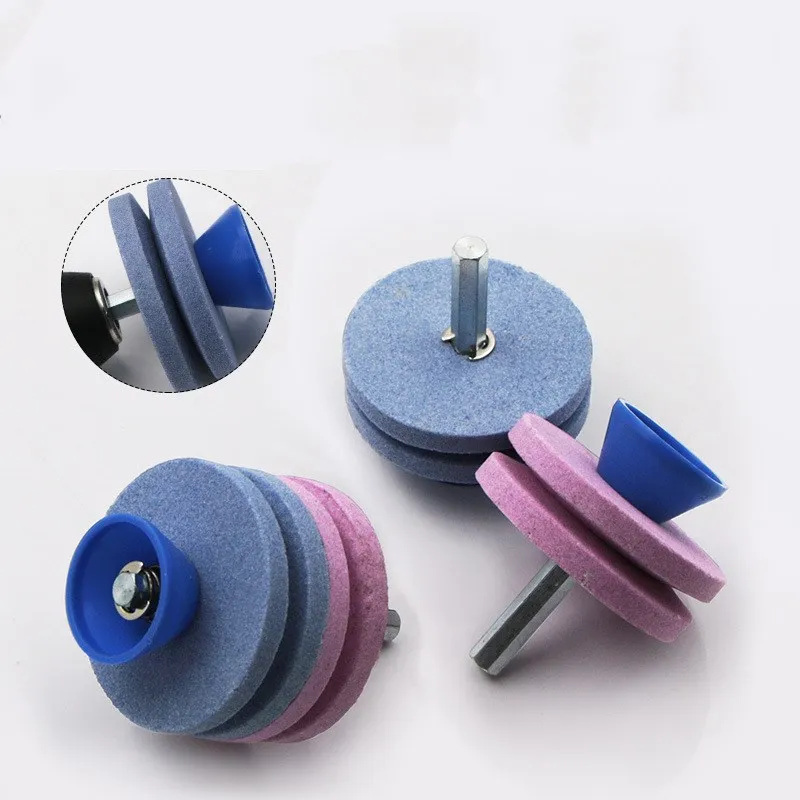 

1Pcs Garden Tools Wear-resistant Sharpener Double-layer lawn Mower Cutter Mill knife Stone Four-ply grinding wheel Grindstone