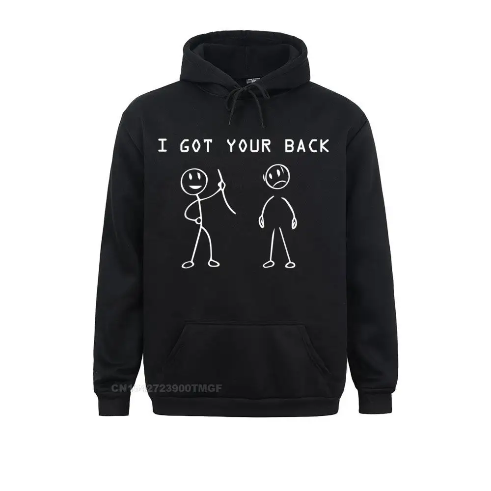 Long Sleeve Hoodies VALENTINE DAY Women's Sweatshirts I got your back Men Cool funny Stick Figures tee Custom Sportswears Fitted