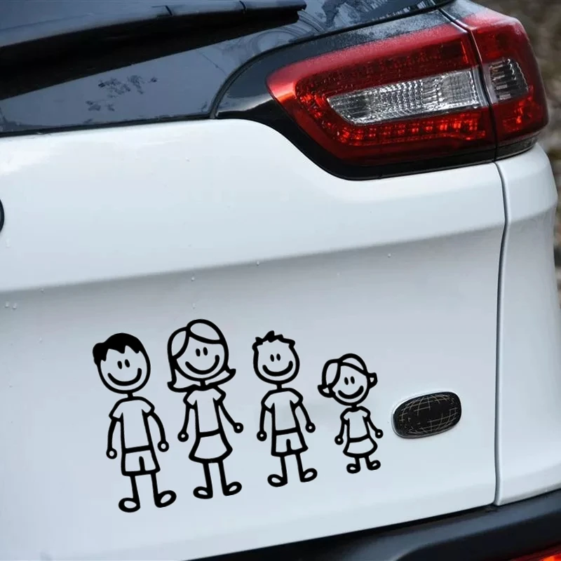 30175# Various Colors/Sizes dad, mom, son and daughter 3 car sticker vinyl car decal waterproof stickers on car bumper