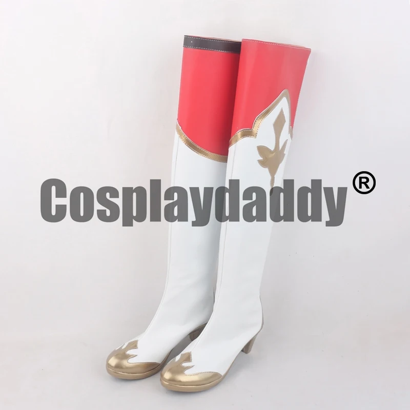 Genshin Impact Mondstadt Knights of Favonius Gliding Champion Outrider Amber Cosplay Shoes Over the Knee Heels Boots S008