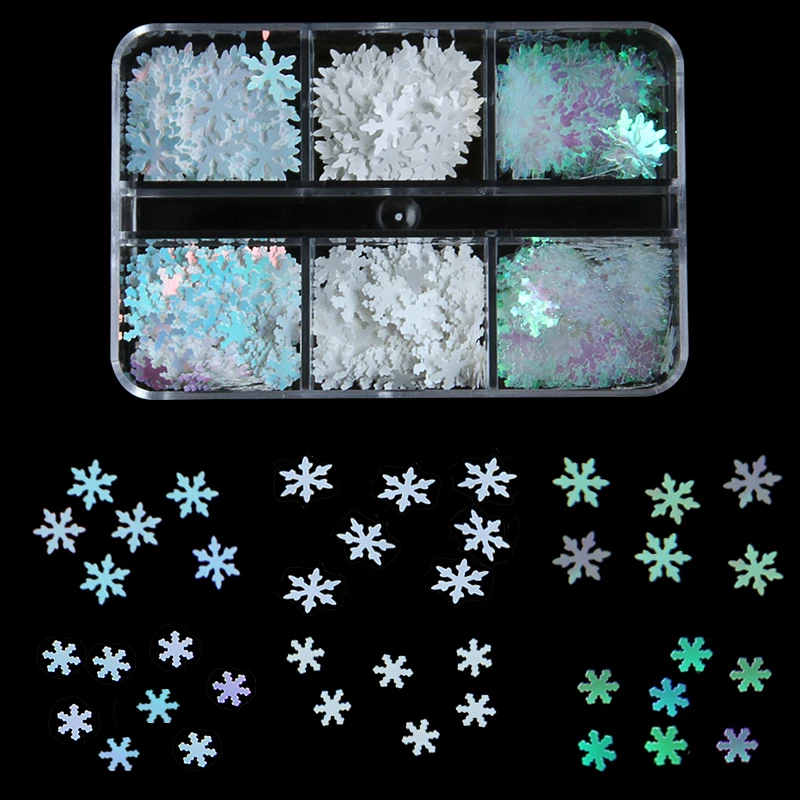 6 Gitter Holographische Herz-Nagelkunst Glitzer-Pailletten Laser-Herzchen Pailletten-Flocken DIY Maniküre 3D Nagelkunst Dekorationswerkzeuge – Detail 10