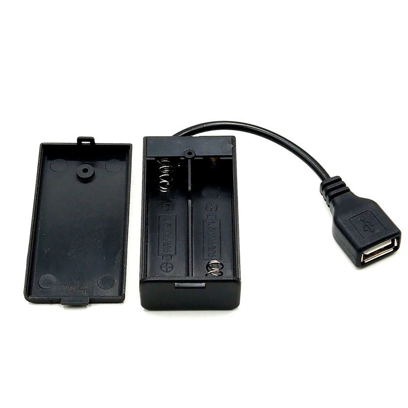 

Портативный держатель для батарей 2 шт. AA, чехол на 3 В постоянного тока с питанием от USB, коробка для хранения батарей, чехол для рождественск...