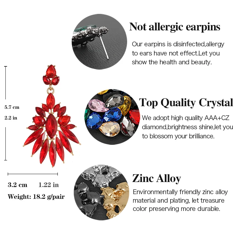 VEYO Geometry Crystal Drop Earrings Vintage Party Dangle Earrings for Women Fashion Jewelry Gift New image 6