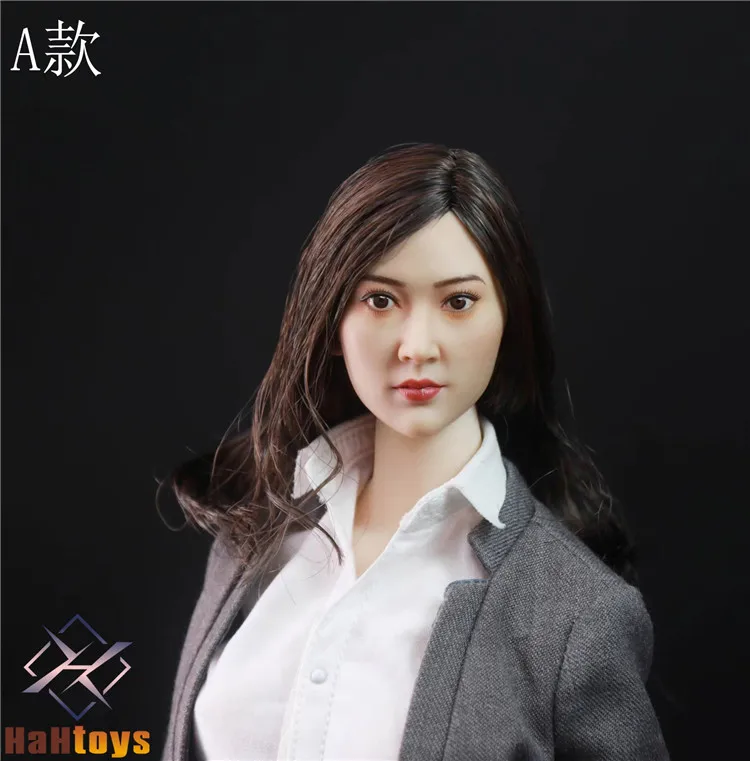 HaHtoys H002 1/6 Asian Female Jingtian Head Sculpt Long Hair Head Carving Model Fit 12'' Soldier Action Figure Body Dolls