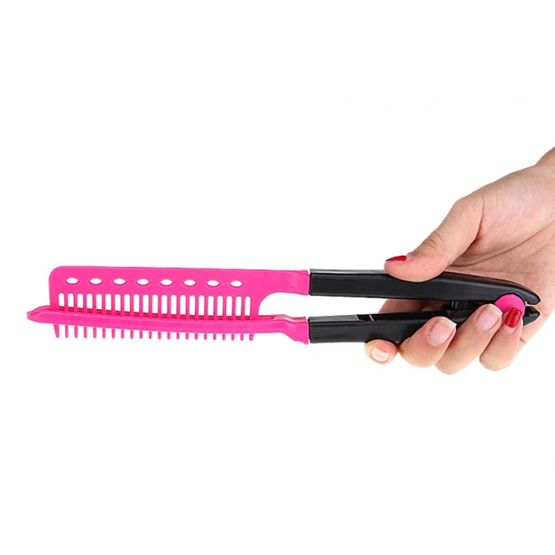 V Form Folding Haar Pinsel Haarglätter Verwicklung Kamm Salon Friseursalon Friseur Schneiden Kamm Haarbürste Styling Werkzeug