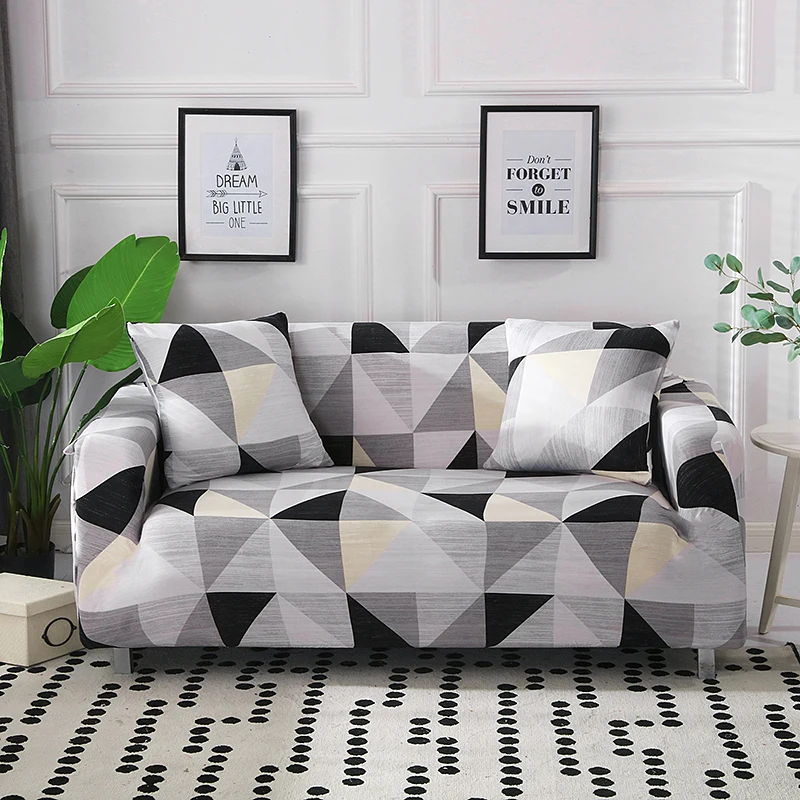 Geometric Printing Stretch Sofa Cover Tight Wrap All-inclusive Sectional  1/2/3/4 Seater Couch Cover Slipcovers for Living Room