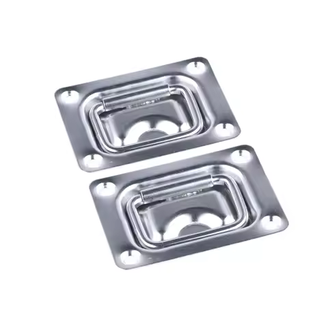 2 Pieces Boat Stainless Flush Mount 3" Lift Handle Ring Pull Hatch Deck Hinge