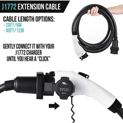 Cable de carga EVSE de 32A, 5M, 10M, SAE J1772, enchufe hembra a tipo 1, conectores de carga EV, extensión de adaptador de cargador