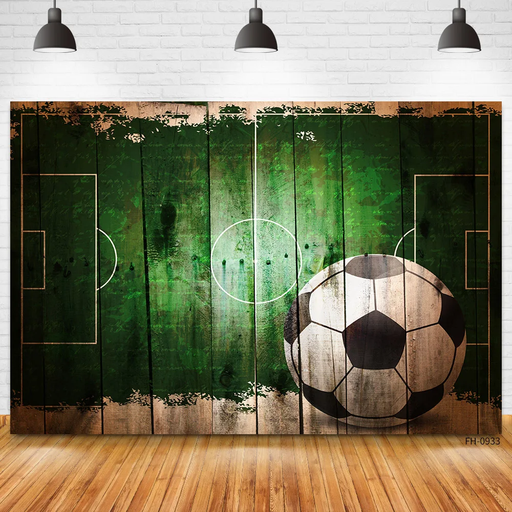 

Dark Hardwood Soccer Football Photography Backdrops Birthday Party Backgrounds For Photo Studio Baby Boy Photocall Photophone
