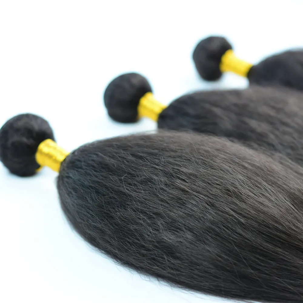 Adorable Big Yaki Natural Black Color Hair Weave 10-26 Inches Available Naked Synthetic Hair Bundles Afro Kinky Straight 100g