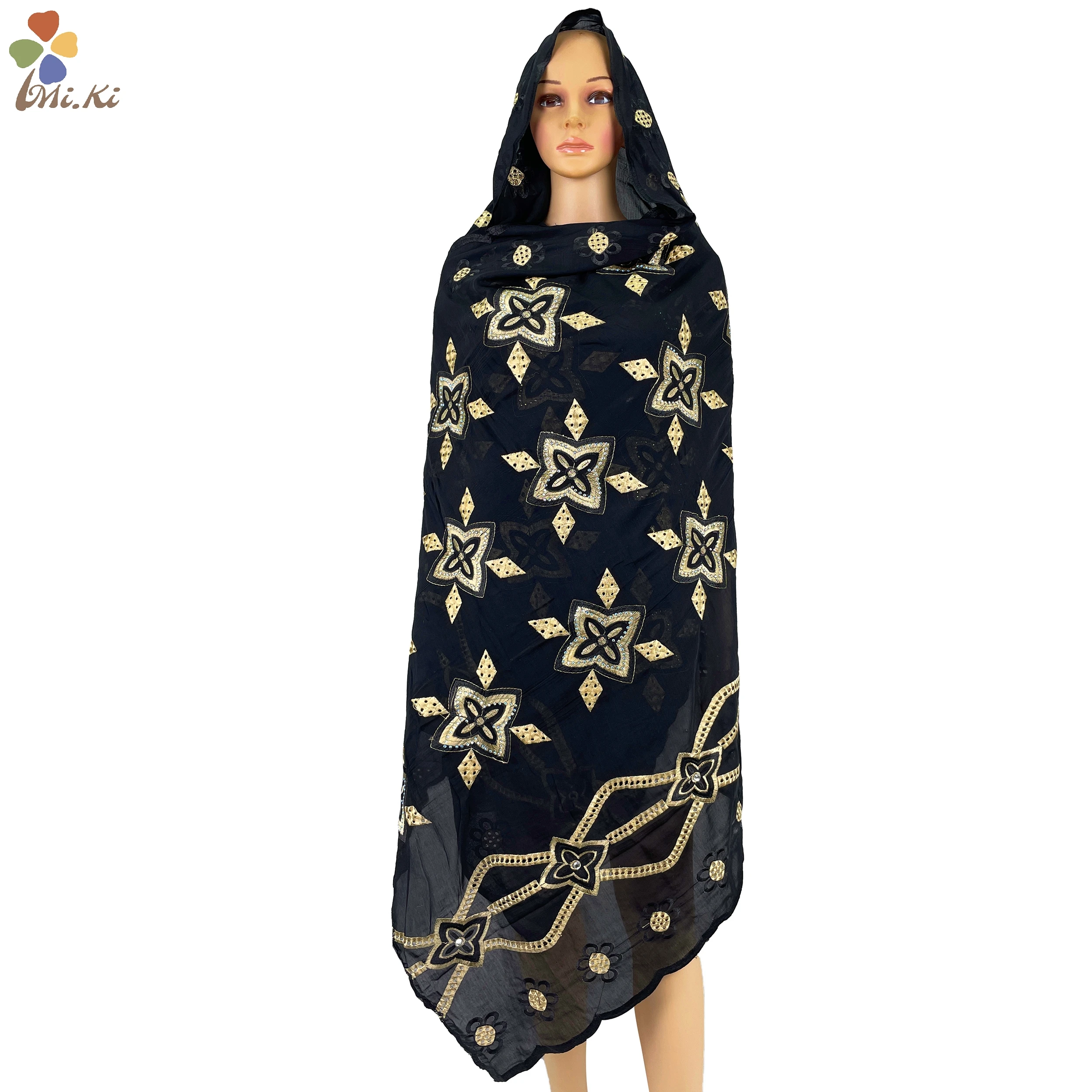 Exclusive Sales Latest African Women Fashion Large size Scarf Hijab Muslim Dubai Cotton Shawls For Pray Embroidery Scarf BW129