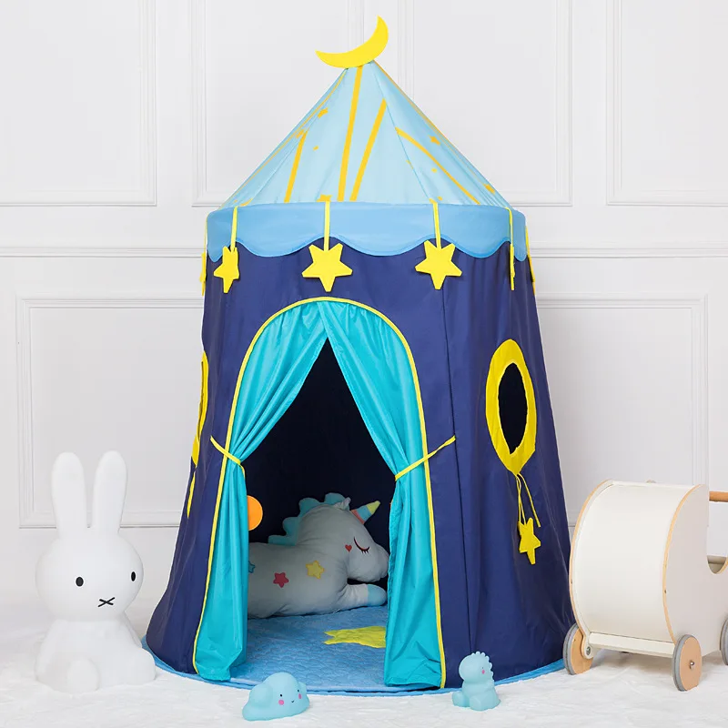 Tente pour enfants, vente directe d'usine, maison de jeu intérieure étoilée bleue, château de jeu, Protection de l'environnement, tente pour bébé, tente Portable