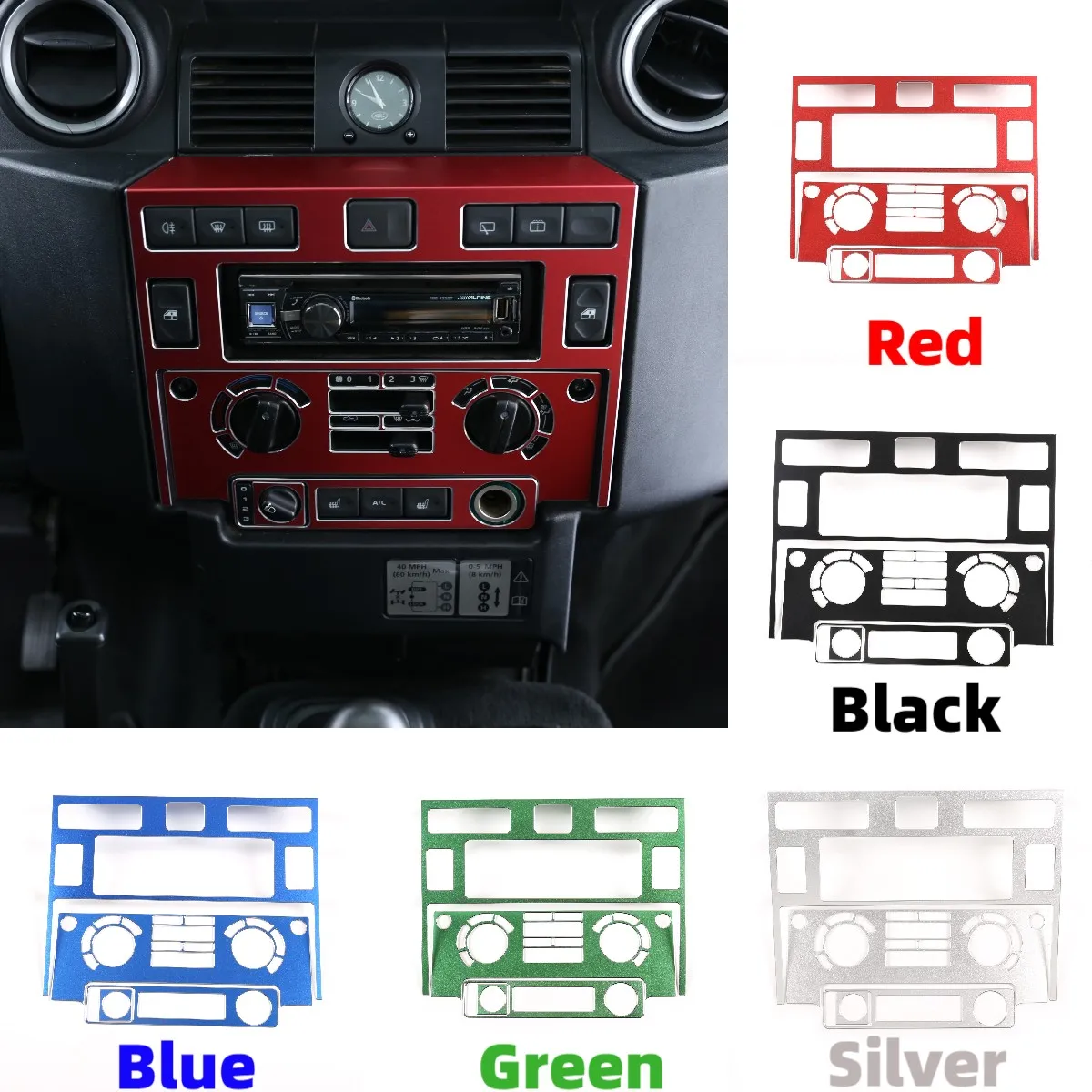 

For 2008-2018 Land Rover Defender aluminum alloy central air conditioning control paneldecorative stickers interior accessories