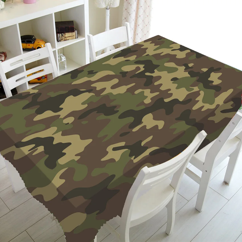 Military Camouflage Camo Army Birthday Party Table Decor Rectangle Square Woodland Table Cover Cloth Tablecloth for Dining Room