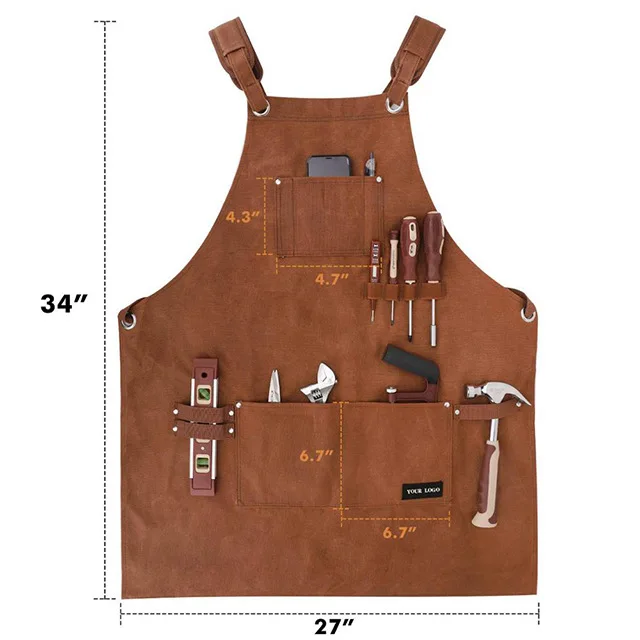 Denim Canvas Apron Baking Milk Tea Shop Barista Barber Gardening Outdoor Barbecue Men and Women Overalls