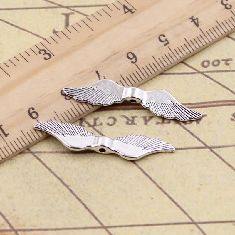 

25pcs Charms Angel Wings Bead 8x36mm Tibetan Pendants Crafts Making Findings Handmade Antique Jewelry DIY Necklace