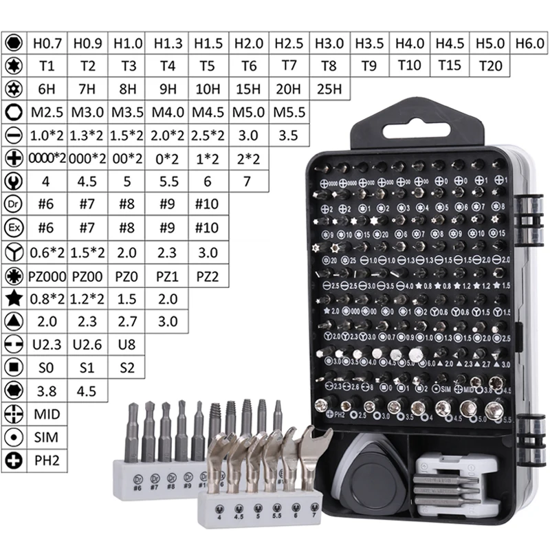 138/135/115 In 1 Screwdriver Set Magnetic Screwdriver Bits Precision Repair Phone PC Tool Kit Torx Screw Driver Hand Tools Set