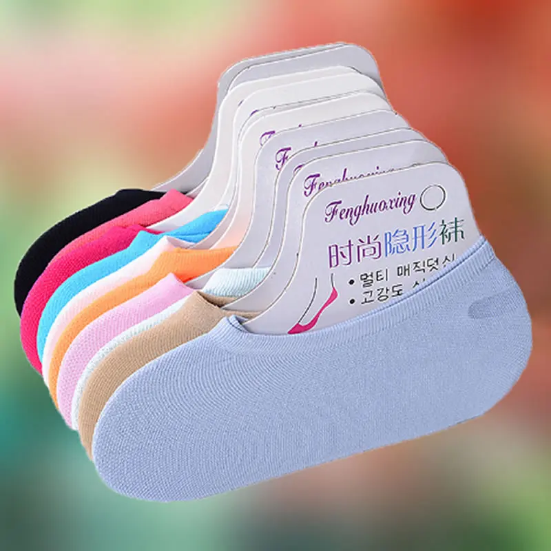 Calcetines mágicos de terciopelo para mujer, calcetín tobillero oculto de color caramelo, transpirables, No se ven, venta al por mayor