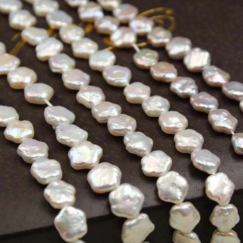 

free shipping pearl beads, KESHI ,flower shape pearl beads,100% nature freshwater pearl with baroque shape-around 10 mm .