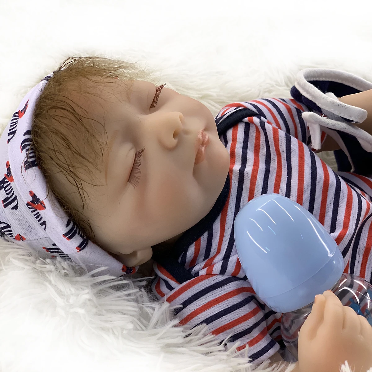 

18" Reborn Dolls Closed Eyes For Collection Fine Painting Not Factory Baby Toy Gifts