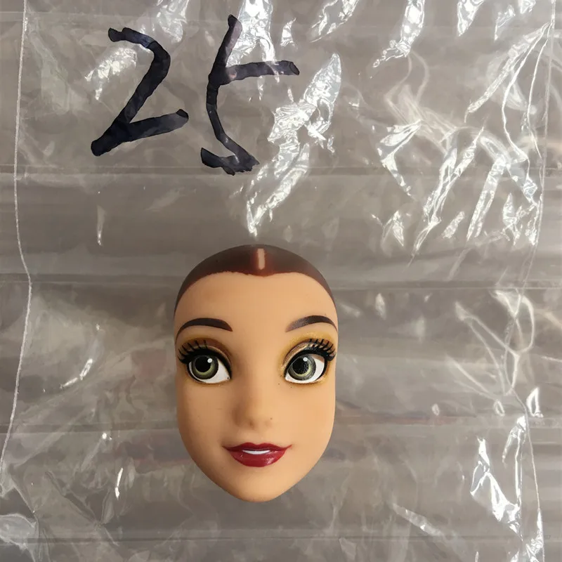 Lovely Princess Bald Head DIY Planting Long Soft Hair Doll Head Belle Snow white Baby Girl Favorite Princess Doll Part