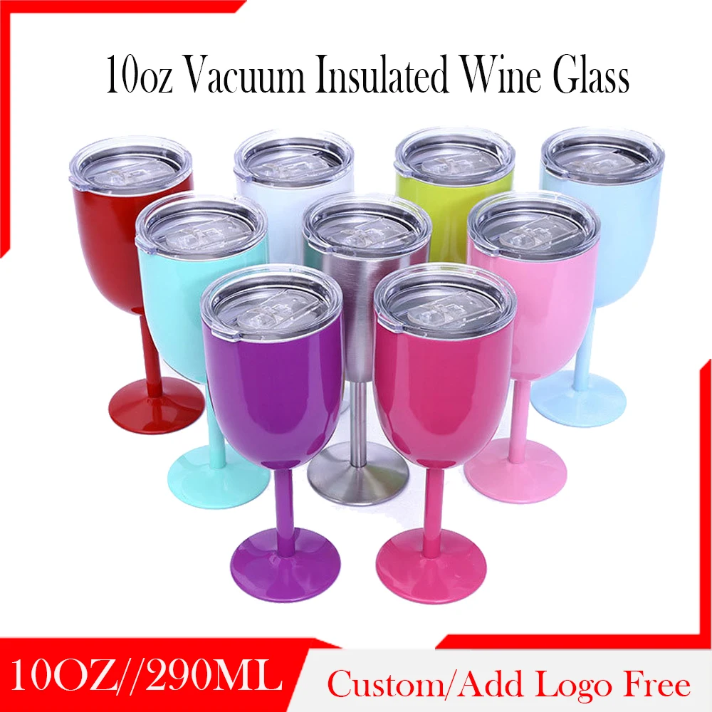 

Personalize Gift 10oz Double Wall Insulation Stainless Steel Wine Glass Thermos Bottle Vacuum Flasks Customizable Water Bottle