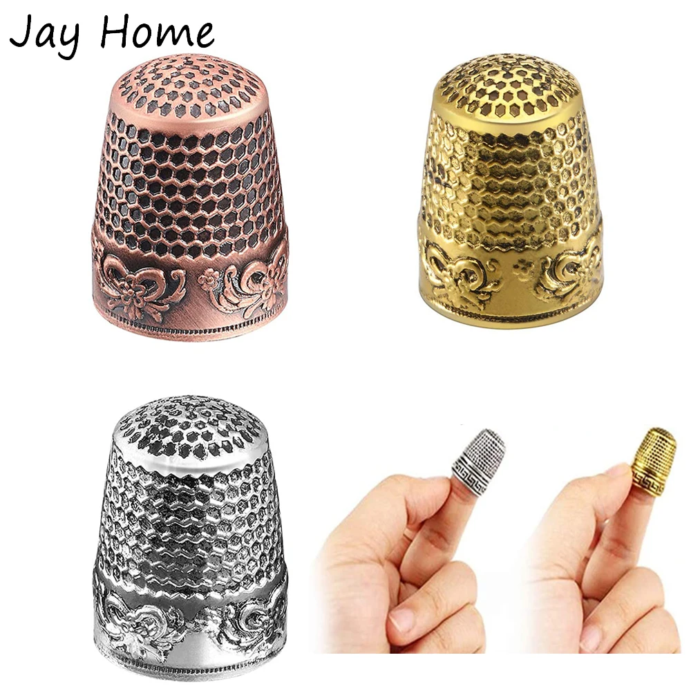 1PC Vintage Sewing Thimble Stainless Steel Sewing Tailor Finger Protector Quilting Thimble Finger Shield Ring Quilting Craft