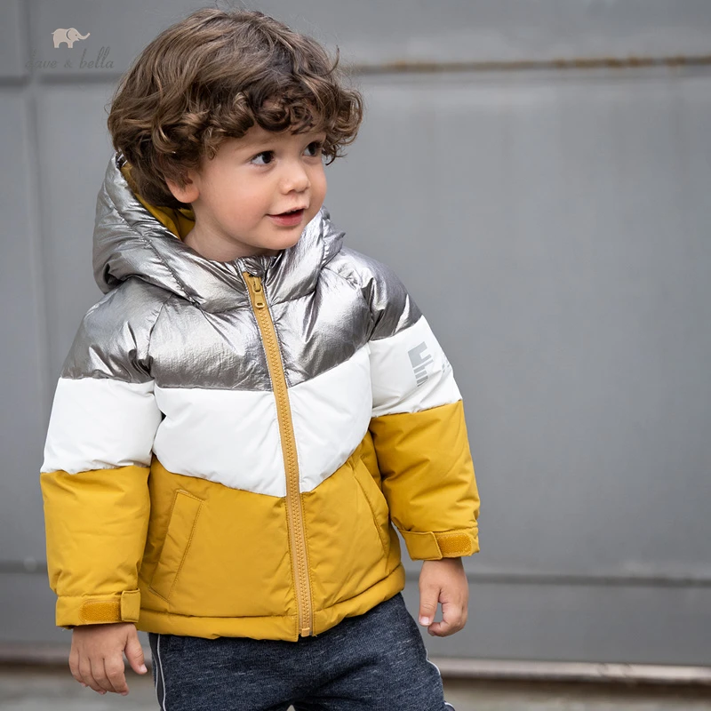 

DBY19637 dave bella winter baby boys fashion patchwork hooded down coat children 90% white duck down padded kids boy jacket