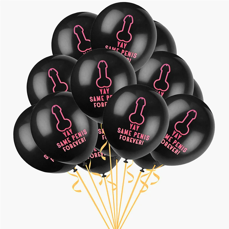 12Inch Bachelorette Balloons Bachelor Party Penis Balloon YAY SAME PENIS FOREVER Hen Night Party Flamingo Sequin Wedding Balloon