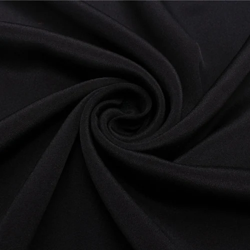 Thick 32momme thickness plain black heavier silk crepe de chine fabric,SCDC1097