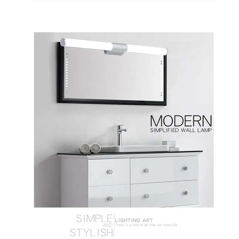 Modern Wall Lamp New Long Strip Wall Decors Mirror Lights Simple Style Acrylic Lighting For Bathroom Bedroom Home Decor Sconces