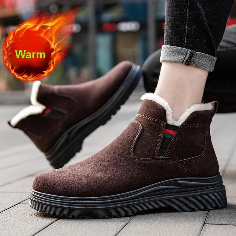 

Winter New Style Cotton Shoes Warm Plus Velvet Snow Boots Non-slip Fashion Men's Casual Shoes Platform Shoes Zapatos De Hombre