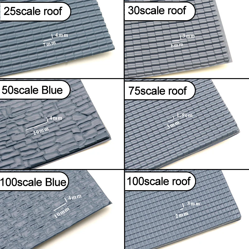 2個20*30センチメートル建物モデル材料pvc文化石の壁背景ステップパネル床風景ジオラマ砂テーブルレイアウト