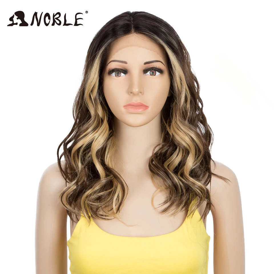 Edle Perücke mit Spitze vorne, 20 Zoll, lockige, gewellte Perücke, Ombré-Blond-Perücke, synthetische Perücken mit Spitze für Damen, Perücke mit Spitze für schwarze Frauen, Cosplay-Perücke. – Detail 12