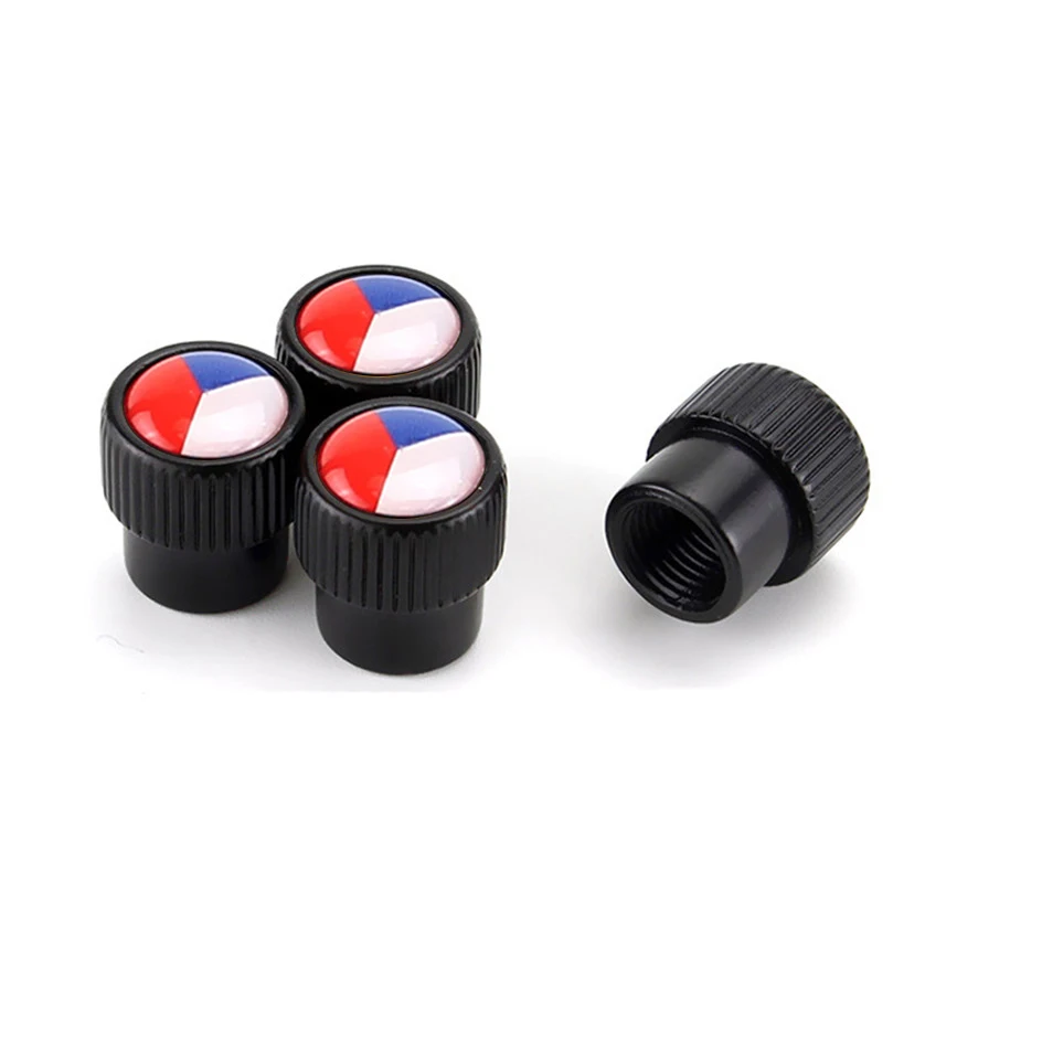 4pcs Czech Republic Flag Bike Motorcycle Car Tyre Tire Valve Caps Wheel Air Valve Stem Dust Caps for Ford Audi Bmw Mercedes Benz