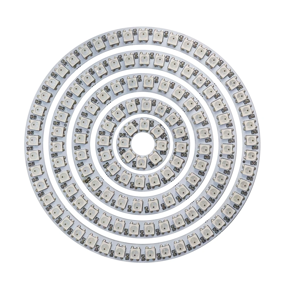 WS2812B Individually Addressable Pixel Ring 8 16 24 35 45 LEDs WS2812 Built-in IC 5050 RGB LED Ring Module Led Strip Light DC5V