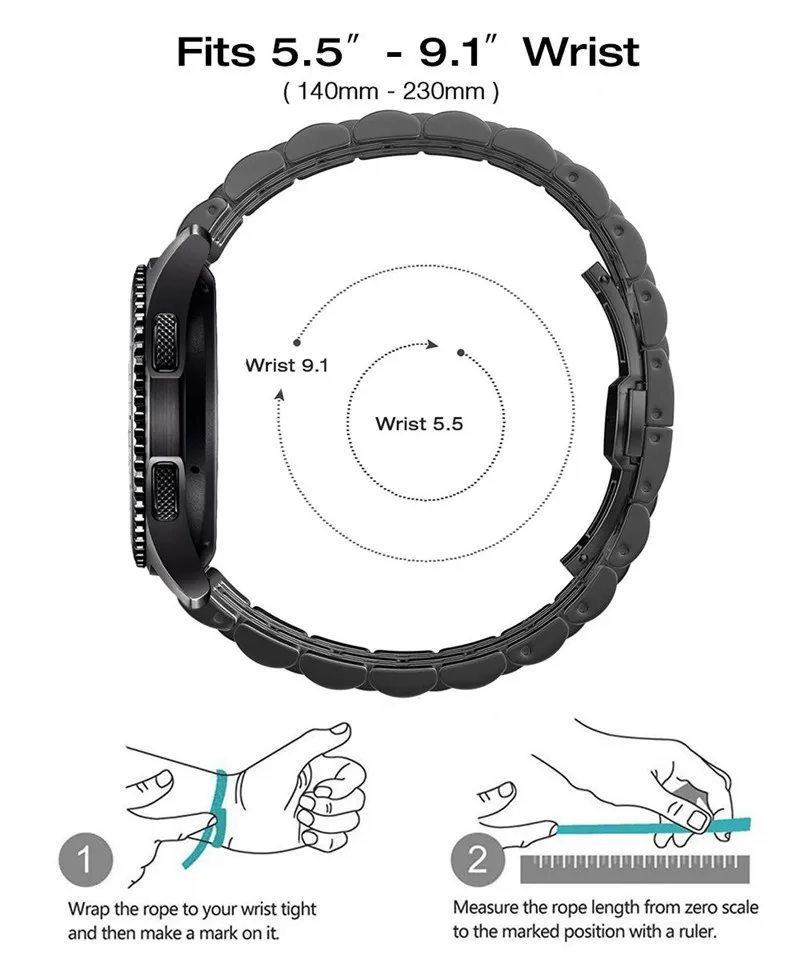 22mm 20mm Band for Samsung Galaxy Watch 3 41 45mm Gear s3 Stainless Steel Strap 46mm 42mm for Amazift GTS Metal Wrist Bracelet image 4