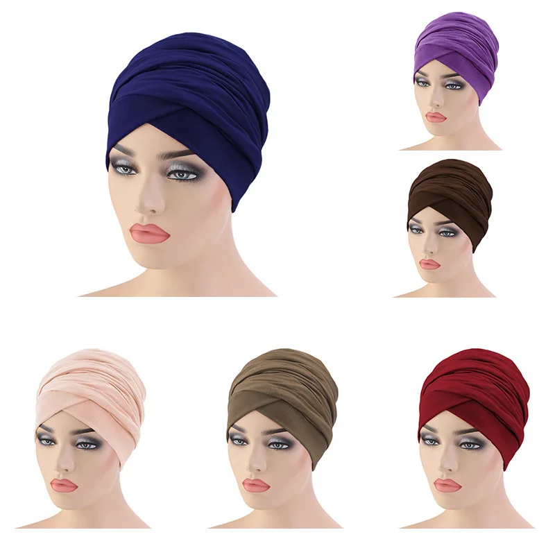 

Women Muslim Long Tail Scarf Hat Turban Chemo Cap Hair Loss Islamic Headwrap Head Cover Wrap Caps Headwear Beanie Bonnet Hat New