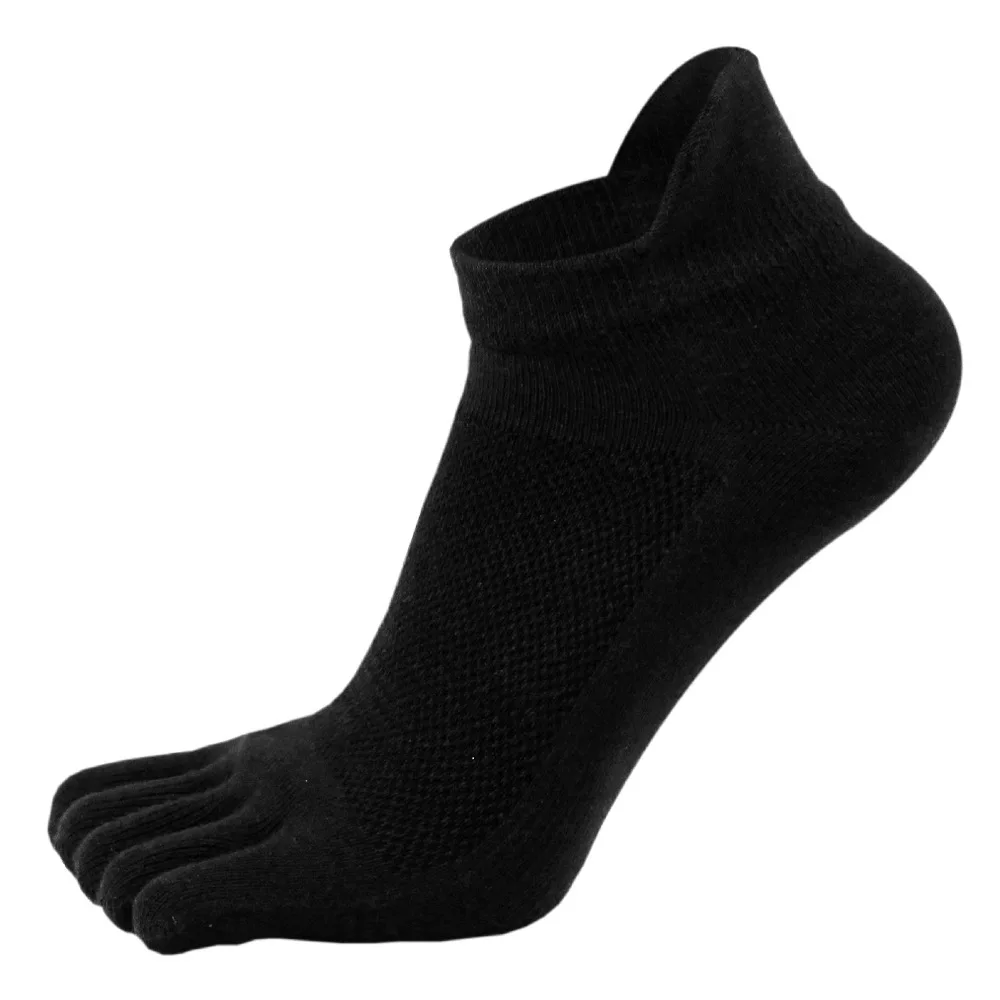 Calcetines tobilleros de algodón puro para hombre, medias suaves, elásticas, resistentes, transpirables, de malla, desodorante, sin dedos, para deporte