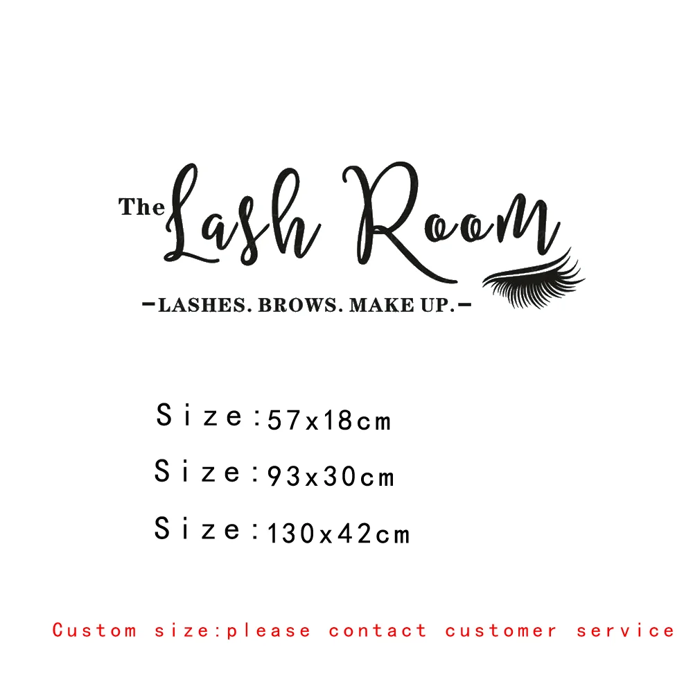 The Lash Room Sign Vinyl Wall Sticker Eyelash Studio Beauty Salon Décor Lashes Brows Make Up Wall Art Decal Window Poster