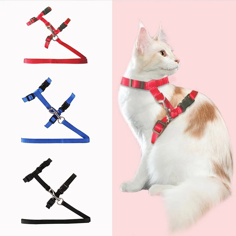 Cat Collar Harness Leash Adjustable Nylon Kitten Halter Collar Pet Traction Puppy Dog Cat Product Pet Harness Belt