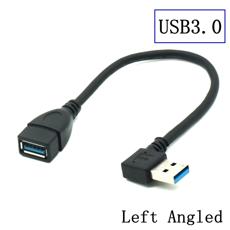 USB Extension Cable USB 3.0 Male To Female Right Angle 90 Degree USB Adapter UP/Down/Left/Right Cabo USB 0.2M