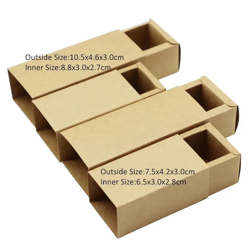 30Pcs/Lot Vintage Kraft Paper Brown Drawer Paper Box Match Gift Box Lipstick/Perfume/Jewelry Packaging Gift Box Paper Boxes