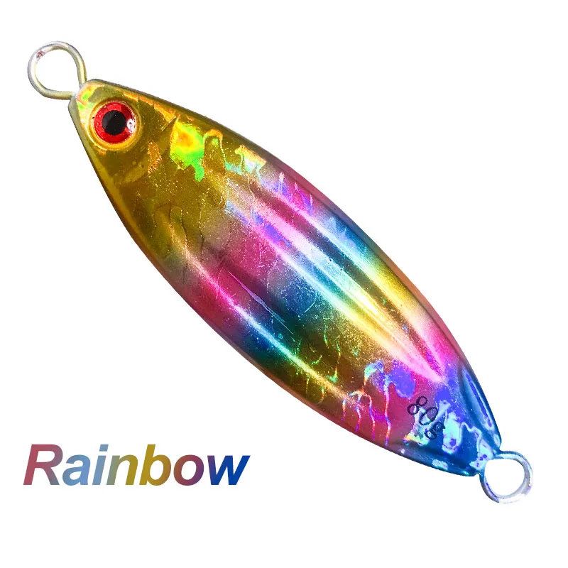 TEASER 60g 80g 100g 130g Slow Sinking Hard Metal Bait Slow Pitch Flat Spoon Artificial Wobbler Baits Deepsea Fishing Lures Pesca