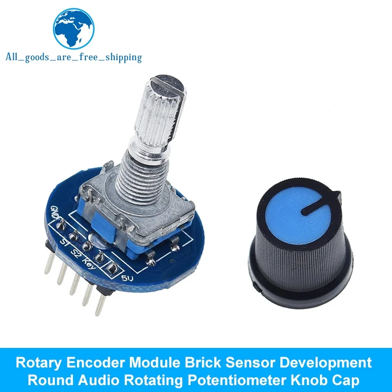 TZT 360 Degrees Rotary Encoder Module Rotary Potentiometer Analog Knob Module KY-040  RV09 Rotary Encoder EC11 Knob Cap