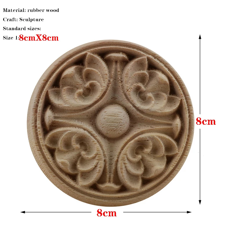 RUNBAZEF Europese Gesneden Ongeverfd Retro Lijstwerk Hout Applique Houten Sticker Lange Ovale Rubber Meubelen Muren Hot Koop NIEUW