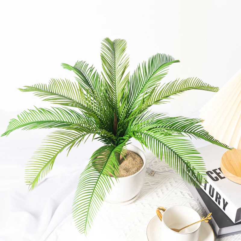 40 cm künstliche Pflanzen Cycas Palme Kunststoff tropische Pflanze gefälschte Baumblätter falsche Blätter für Hausgarten Hochzeitsdekoration – Detail 11
